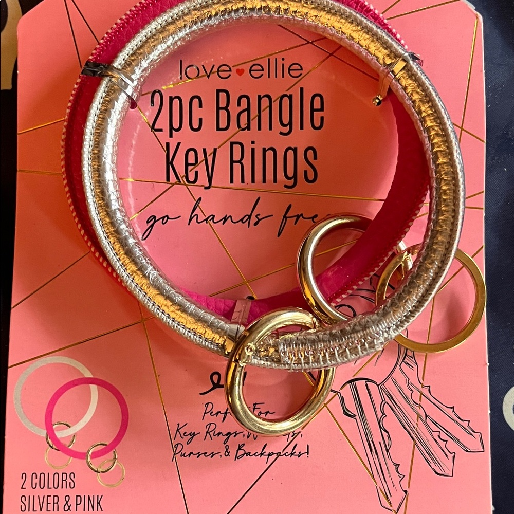 Silver and Pink Bangle Key Rings